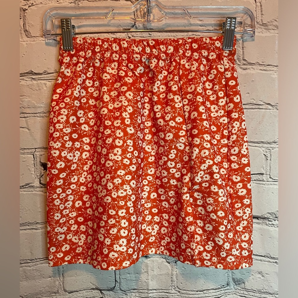 SHEIN Orange Floral Skirt